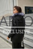 Женская куртка из кожи с мехом чернобурки
